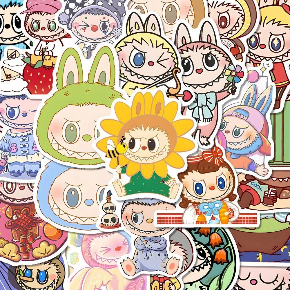 160 labubu two-dimensional cartoon stickers creative cute automobiles curtain cloth peripherals DIY Journal Book stickers waterproof