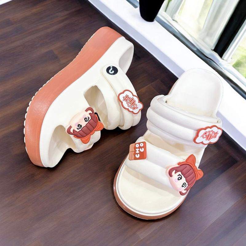 Dép Sandal nữ bánh mì Sticker dễ thương có quai hậu mang đi chơi đi học thoải mái kiểu dáng HQ D7751