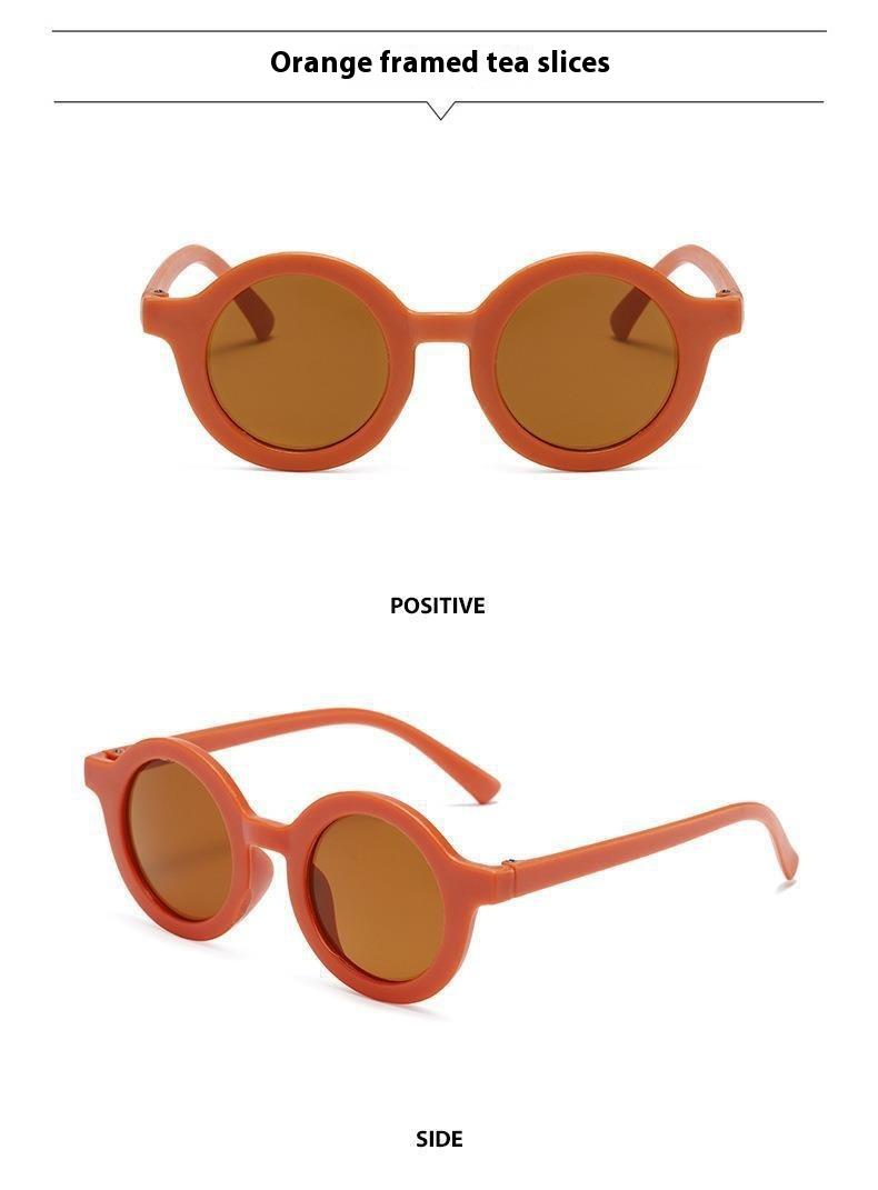 Product Introduction of Popular children's sunglasses trend retro baby Korean version boys and girls sunglasses cat poop coffee 16