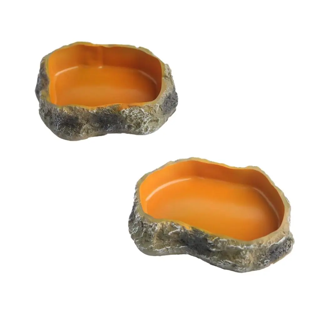 Reptile Water Bowl Resin Lizards Habitat for Bearded Dragon Chameleon Turtle