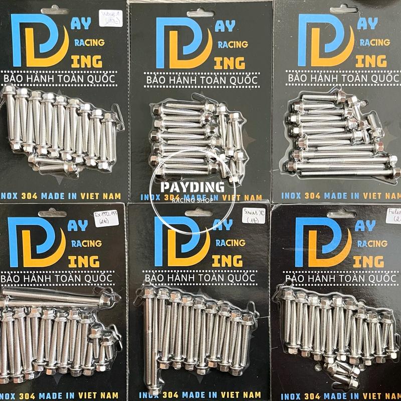  Bộ ốc Lốc Máy Inox304 Mẫu Thái V2 Thái V3 Mẫu Bông gắn cho tất cả các dòng xe hiện nay Phụ Tùng Phụ Kiện xemay 