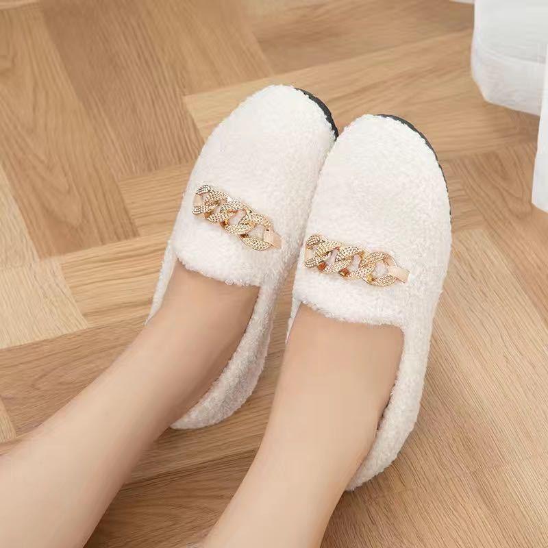 Giày Mũ Len, Hàng Mới Về Mùa Đông, Giày Có Lông, Giày Ngoài Trời, Giày Bông Nhồi Bông Phẳng, Đế Dày, Thiết Kế Thắt Nơ, Cổ Thấp, Giày Ấm 6
