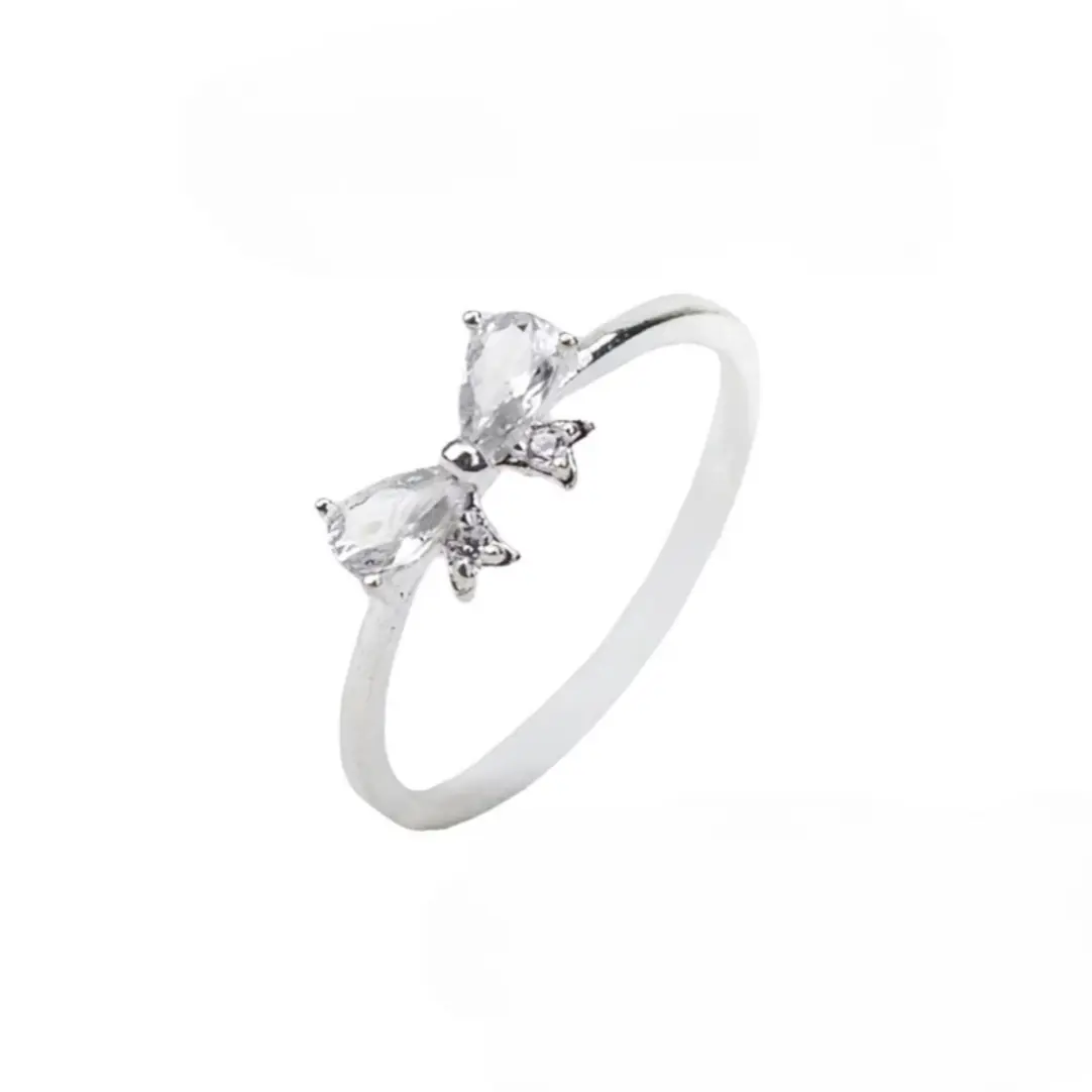 Nhẫn nơ bạc ta dễ thương Sol Silver