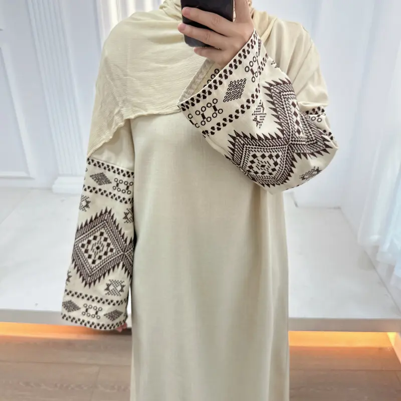 Loriya 2024 TikTok E-commerce Fashion Embroidered Dubai Turkey Party Abaya LR901 6