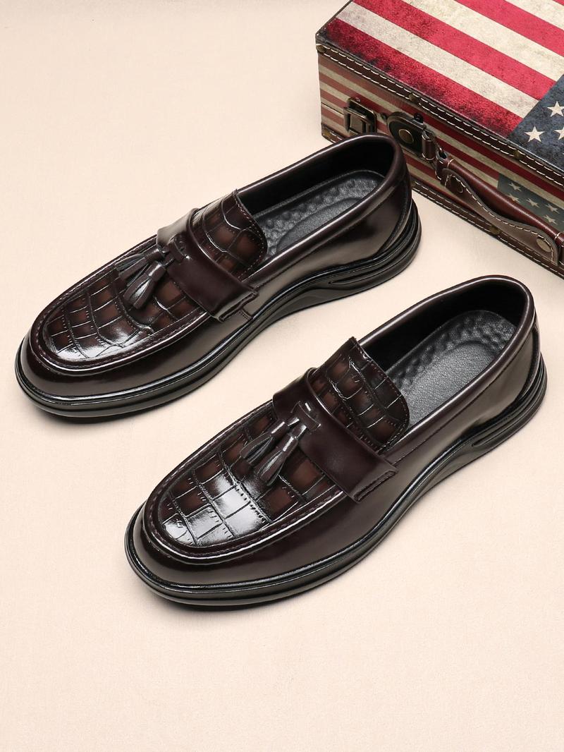 Product Introduction of Men's Fashionable PU Leather Loafers, Casual Comfortable Slip-on Shoes for Party, Daily Clothing Decor, Business Formal Shoes for Boy, Footwear 4