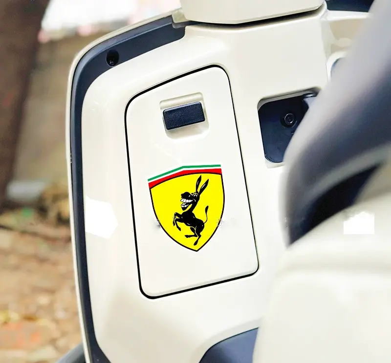 Tem dán xe đạp điện xe máy ô tô  cao cấp ngộ nghĩnh lambo và fera chống nước chống bay màu in UV siêu nét 1