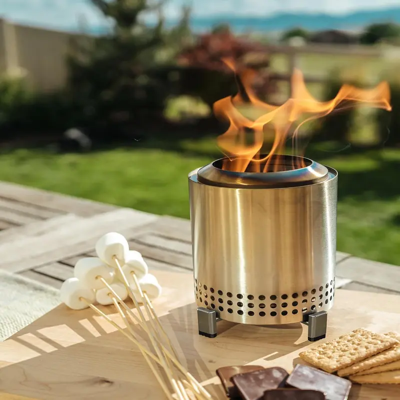 Portable Fire Bowl with Stand, Stainless Steel Decorative Fire Pit for Camping, Outdoor Modern Desktop Fire Bowl for Camping, Party, Picnic, Tabletop Fire Pit 5