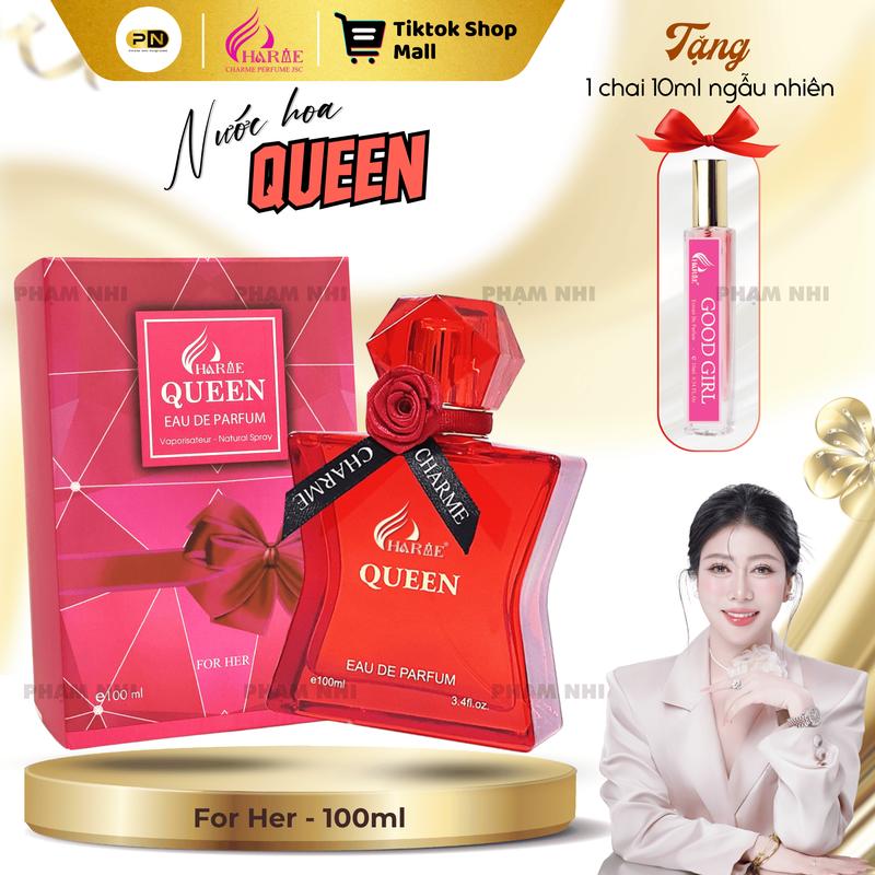 CHARME PERFUME Nước Hoa QUEEN 100ml [Tặng 1 chai 10ml ngẫu nhiên] dành cho Nữ  Xịt Thơm Cosmetic