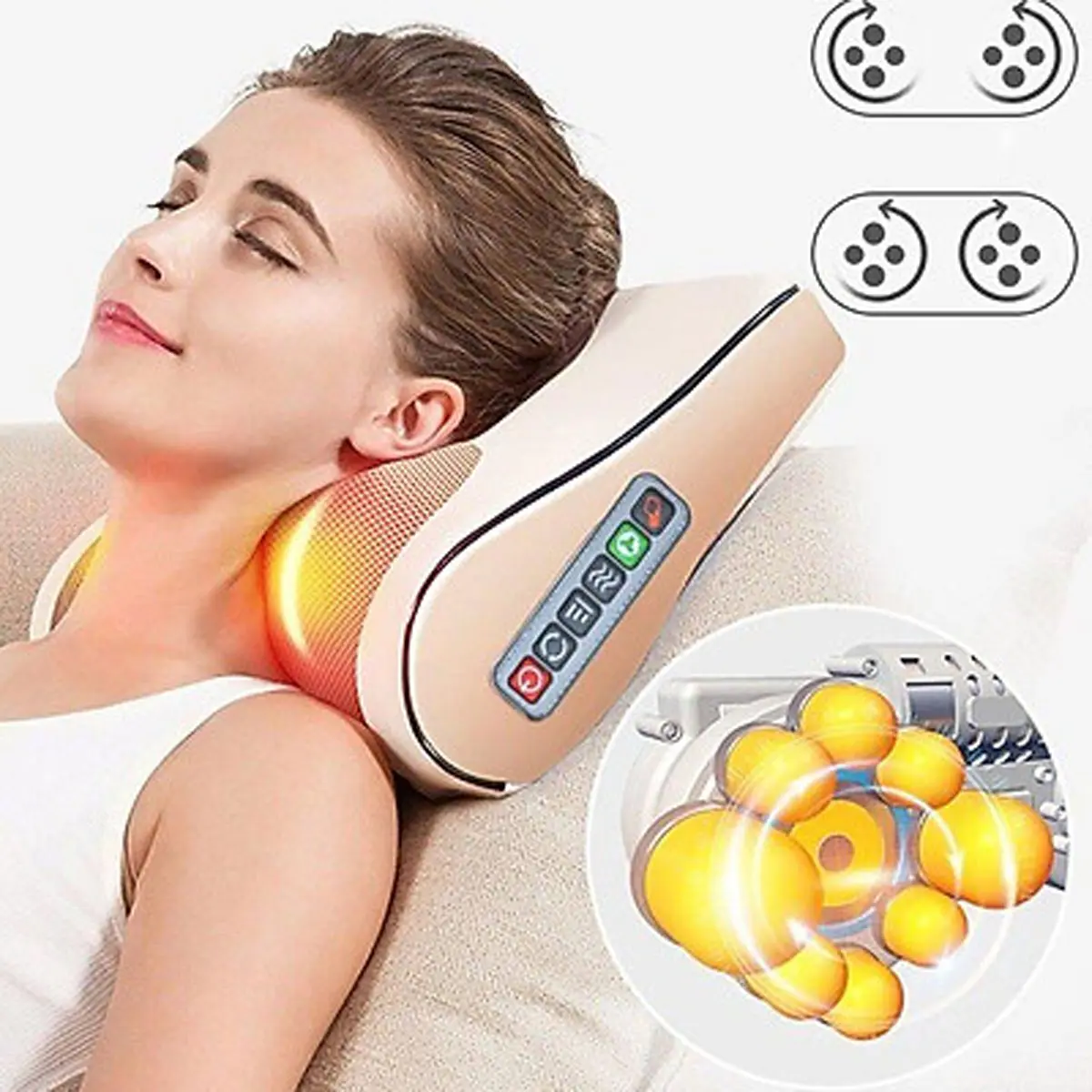Gối massage cổ vai gáy hồng ngoại  20 bi ️ Gối  massage cổ vai gáy lưng eo Máy Massage