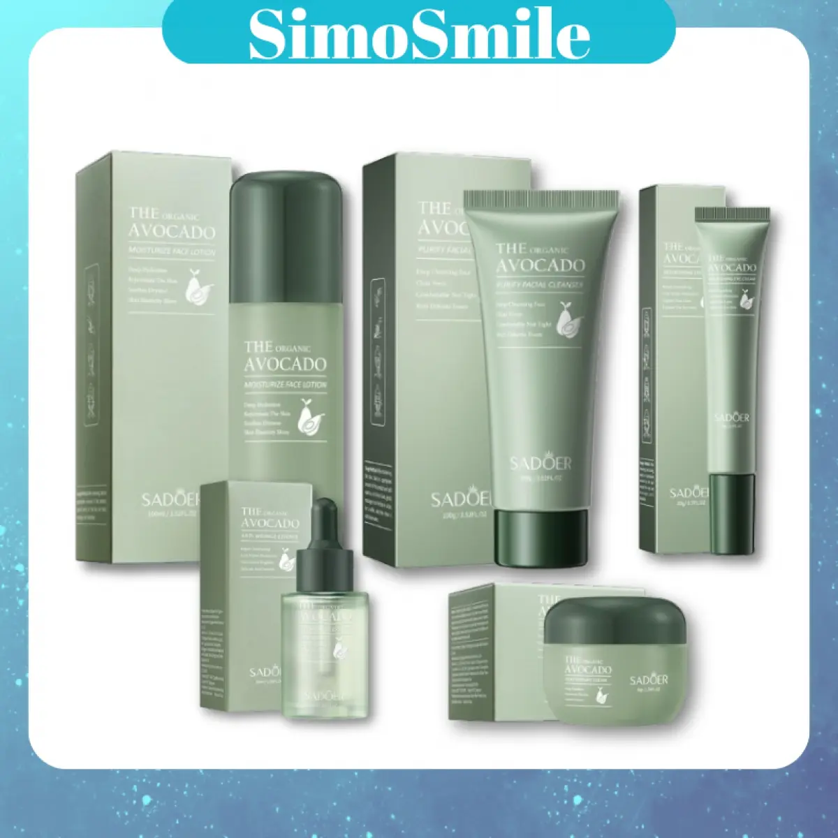 SADOER Avocado Series, Moisturizing Set, Hydrating Skin Care Set, Skin Care Products Lightweight Moisture Daily Lotion Comfort