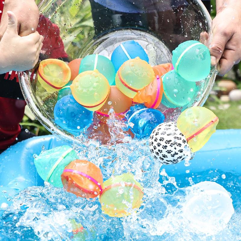 Product Introduction of Reusable Water Ball, Silicone Water Bomb with Mesh Bag, Water Balloon Toy For Pool Party, Water Play Colorful Water Balloons, Suitable for Boys and Girls 8