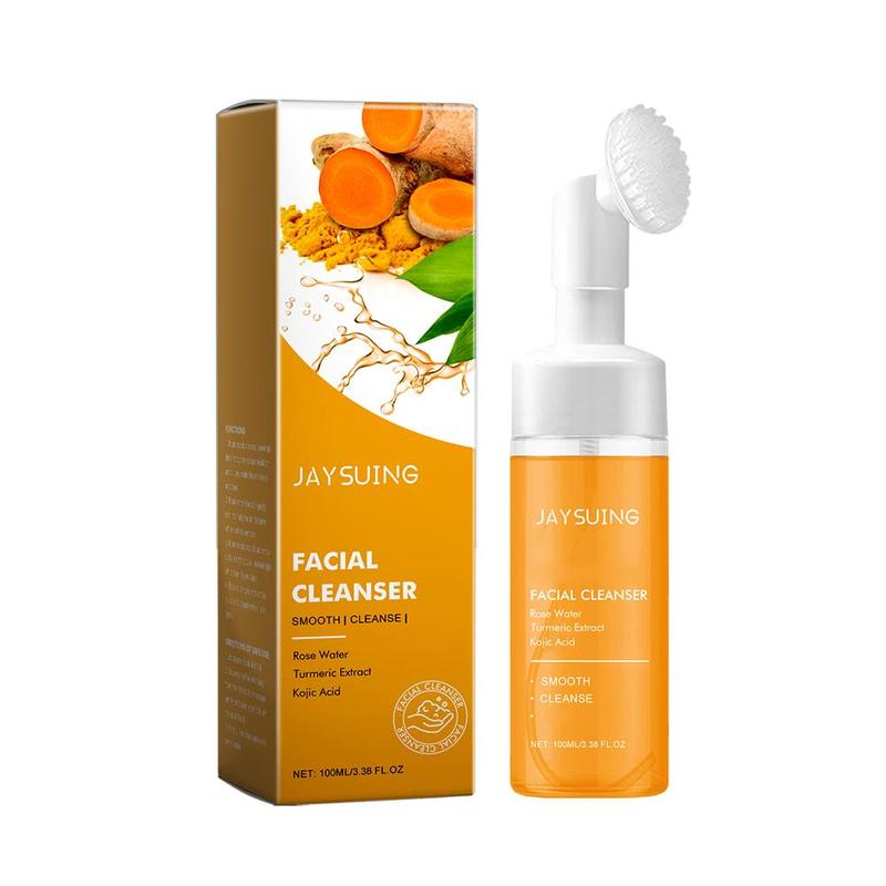 Product Introduction of Turmeric Cleansing Foam Kojic Acid Cleanser  Oil Control Blackhead Remover  Moisturizing Face Wash Mousse 25