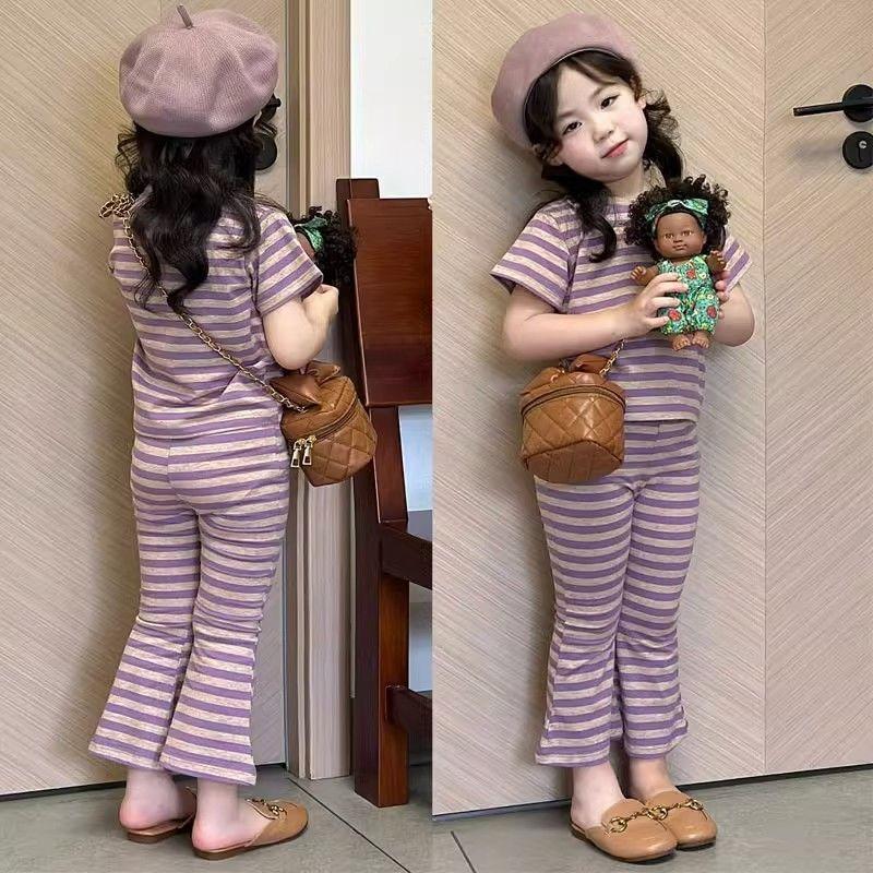 Bộ Đồ Bé Gái, ngắn Tay, Phong Cách Hàn Quốc, Quần Ống Loe Sọc Sành Điệu, Bộ Hai Mảnh, Quần Jean Ống Đứng, Quần Jean Rách, Thích Hợp Cho Bé Gái, Đồ Bơi Bé Gái, Quần Áo Bé Trai Và Bé Gái, Váy, Mùa Hè Thường Ngày, Xu Hướng Năm 2025