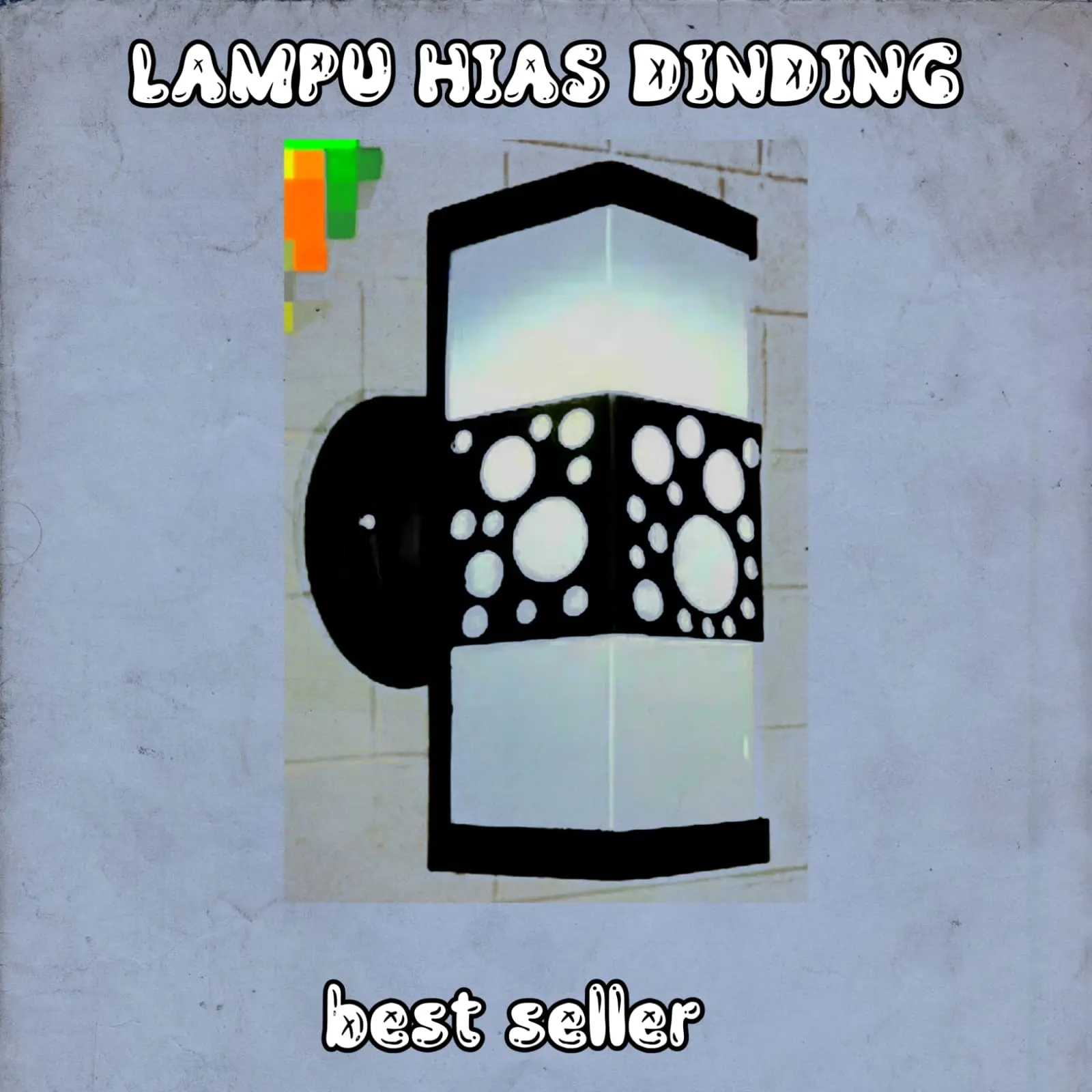 Lampu Hias Taman Pilar/Lampu Dinding Tempel Lampu Dekorasi Outdoor Hitam Kamar Kabel