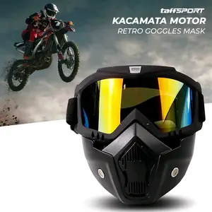(Ready stok)Goggle mask Topeng Helm Full Face Kacamata Goggles Gogle Cross Helem Dewasa Motor Trail Motorcycle