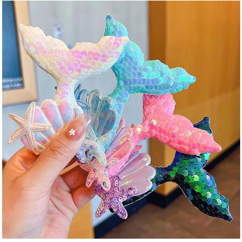 Kẹp Tóc Trẻ Em Nàng Tiên Cá Sequin Kẹp Bên Phong Cách Hàn Quốc Kẹp Mỏ Vịt Ngọt Ngào Kẹp Tóc Thời Trang Cho Bé Gái Cho Trẻ Em Phụ Kiện Tóc 2