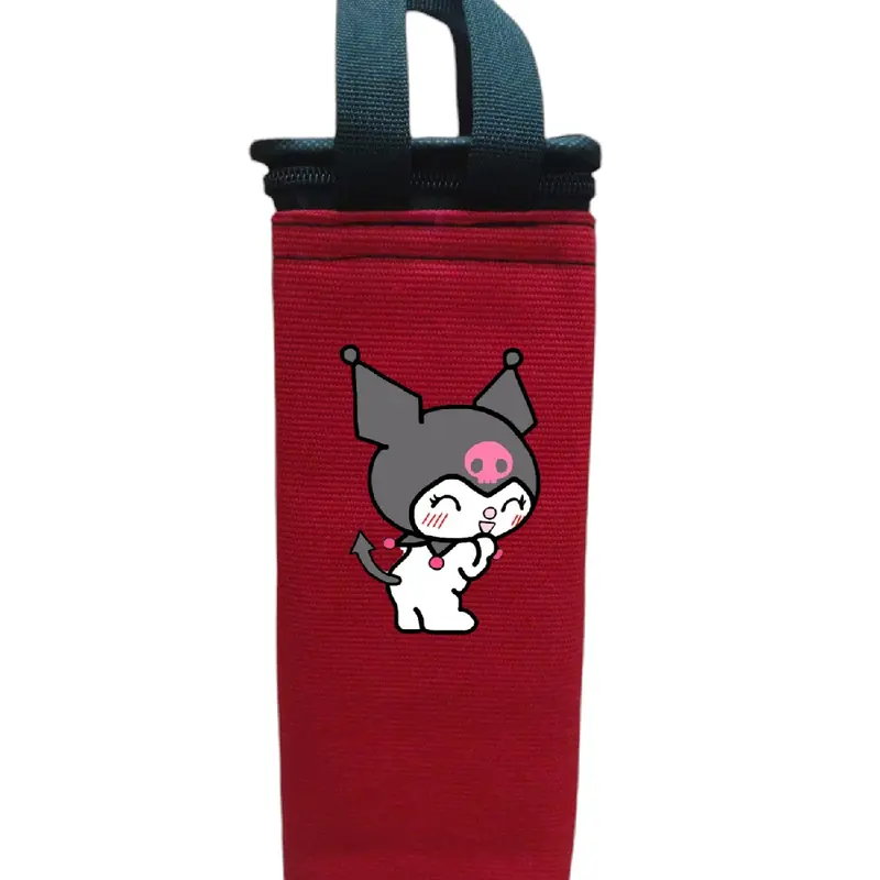 Túi đựng bình kuromi đuôi xám 1200ml có lớp cách nhiệt ngang 10cm x cao 25cm x rộng 10cm M14 4