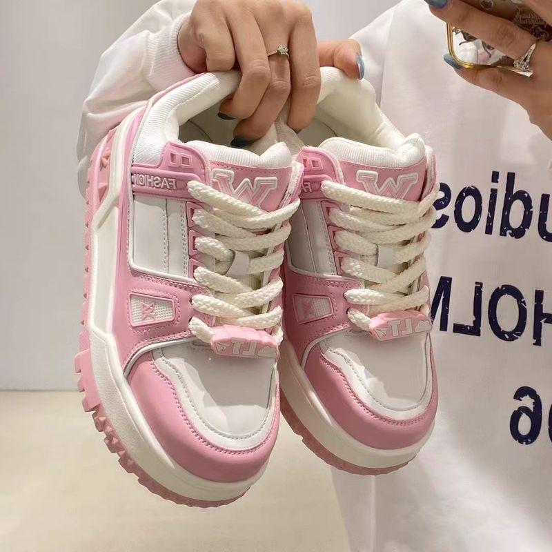  Túi Siêu Dễ Thương Nữ Thích Hợp Cho Giày Thể Thao Học Sinh Giày Trắng Nhẹ Thích Hợp Cho Mùa Xuân Tập Thể Dục Giày Thường Ngày 