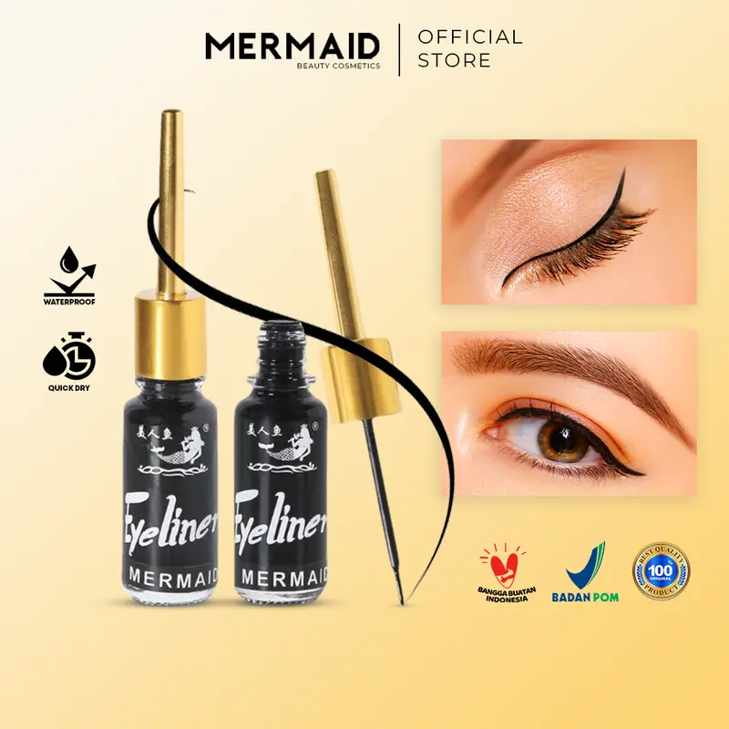 Eyeliner Mermaid Waterproof Gold Edition- Eyeliner Duyung KACA- Putri Duyung -BPOM-Asli 0