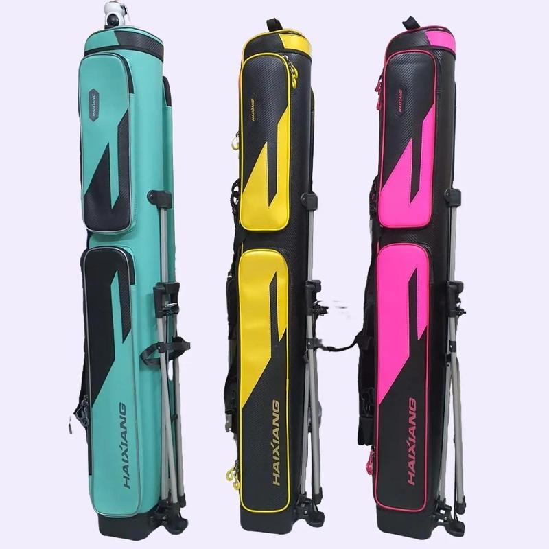 Bao đựng cần Đi câu cá 3 ngăn dài 1m3 Haixiang 523 có chân chống lưng màu vàng hồng xanh | Bag Túi Thể Thao Sport Nam