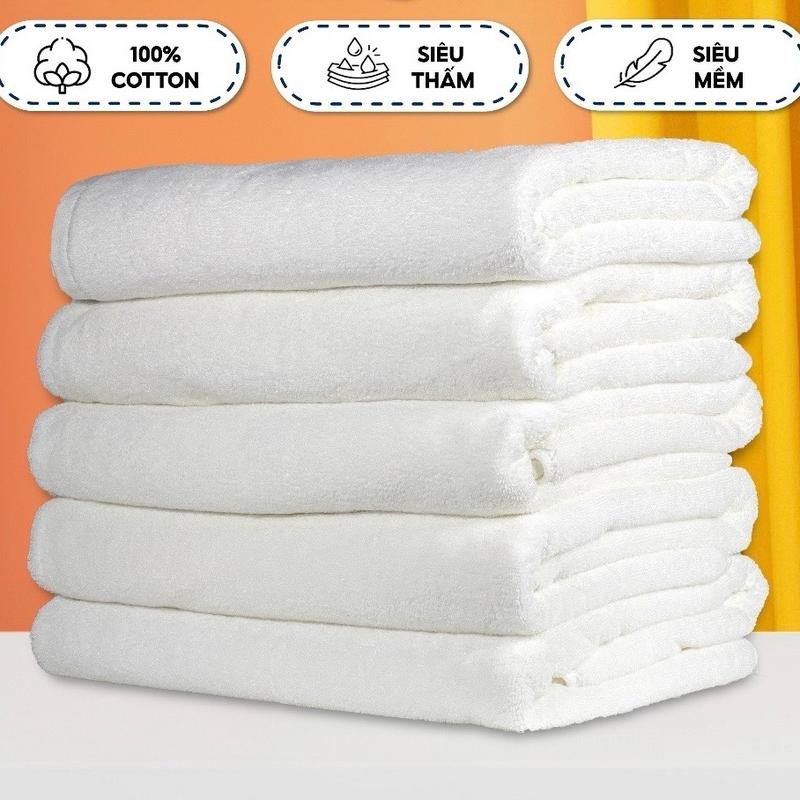 Khăn tắm trắng ,KT :120-60cm , mền, thấm hút , không ra lông ,chống vi khuẩn, hàng xuất khách sạn ấn độ xanh biển thoáng khí ☆☆ ☆☆ chống rách khan long Cotton Nhà Tắm. khăn tắm microfiber towel