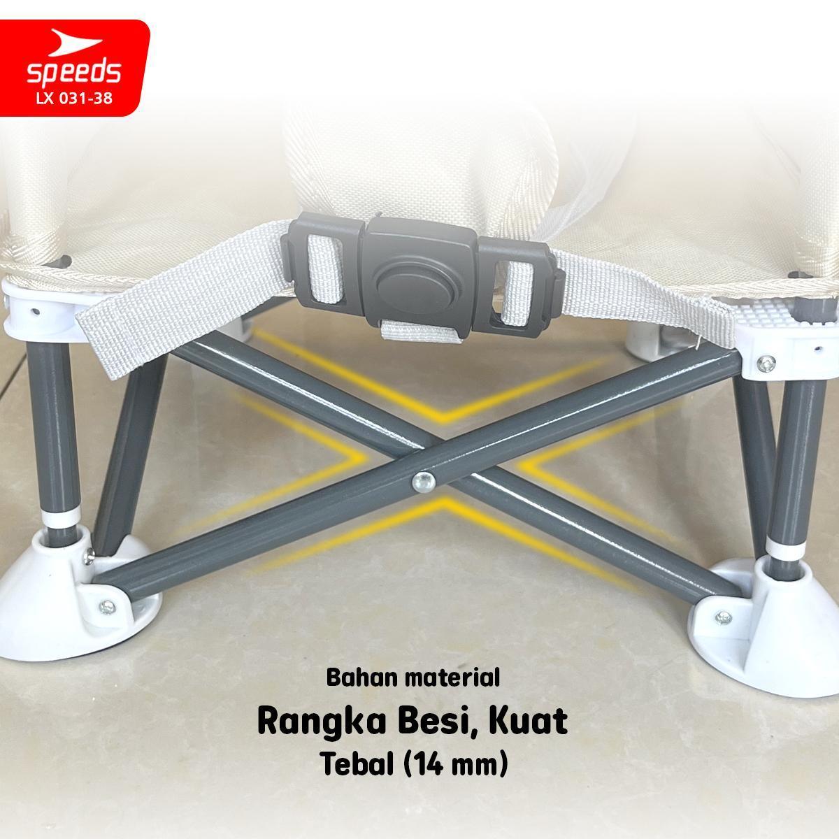 SPEEDS Tempat Duduk Lipat Balita Kursi Makan Bayi Baby Chair Booster Blue Grey Folding High Chair LX 031-38