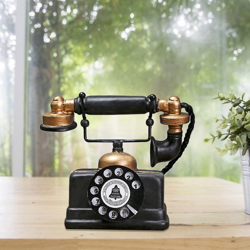 Product Introduction of Resin phone model with retro style home decoration technology 2