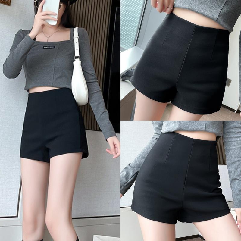 Quần Short Nữ Ngắn idol Lưng Cao Ôm Dáng Vải Umi Dày Dặn Cạp Cao Co Giãn Quần Đùi Nữ Khoá Sau Mặc Ở Nhà Đi Biển Hot Trend Hàn Đẹp Ôm gọn Màu đen Pants Jean Women