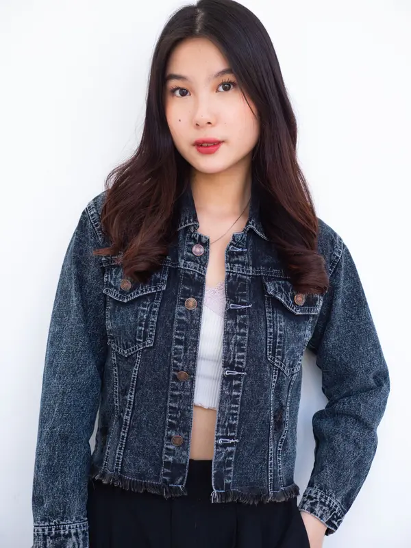 FUFU JEANS - JAKET JEANS RAWIS HITAM KANTONG 2005 2