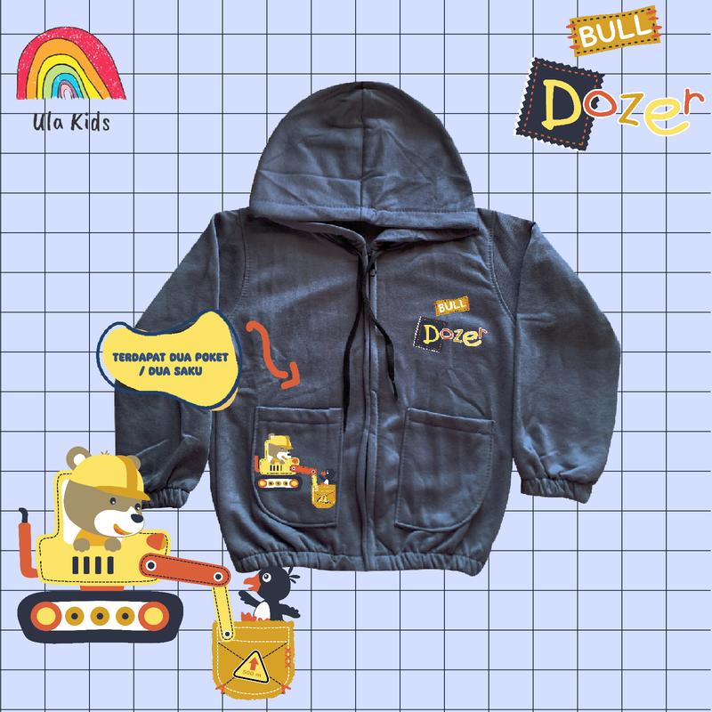 Jacket Zipper Pocket Anak Ula Kids 1 - 6 Tahun Bear 3