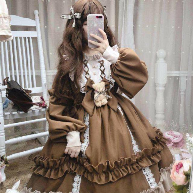 [HÀNG LOẠI 1 CÓ SẴN] Váy / Đầm Lolita Casual OP Nhật Bản - Tặng Cài Nơ Gấu, váy đầm công chúa,dự tiệc, tiểu thư, nàng thơ, sang chảnh 4