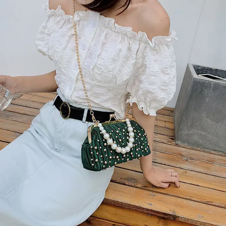 Nionbag Tas Selempang Wanita Tas Bling Mutiara Random CR7492 5