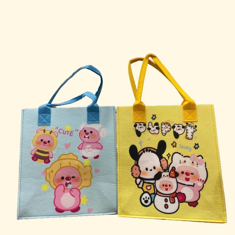 [EVATRENDY] Túi Xách Cầm Tay Nỉ Xốp Đi Du Lịch Đi Chơi Hoạt Hình Siêu Cute