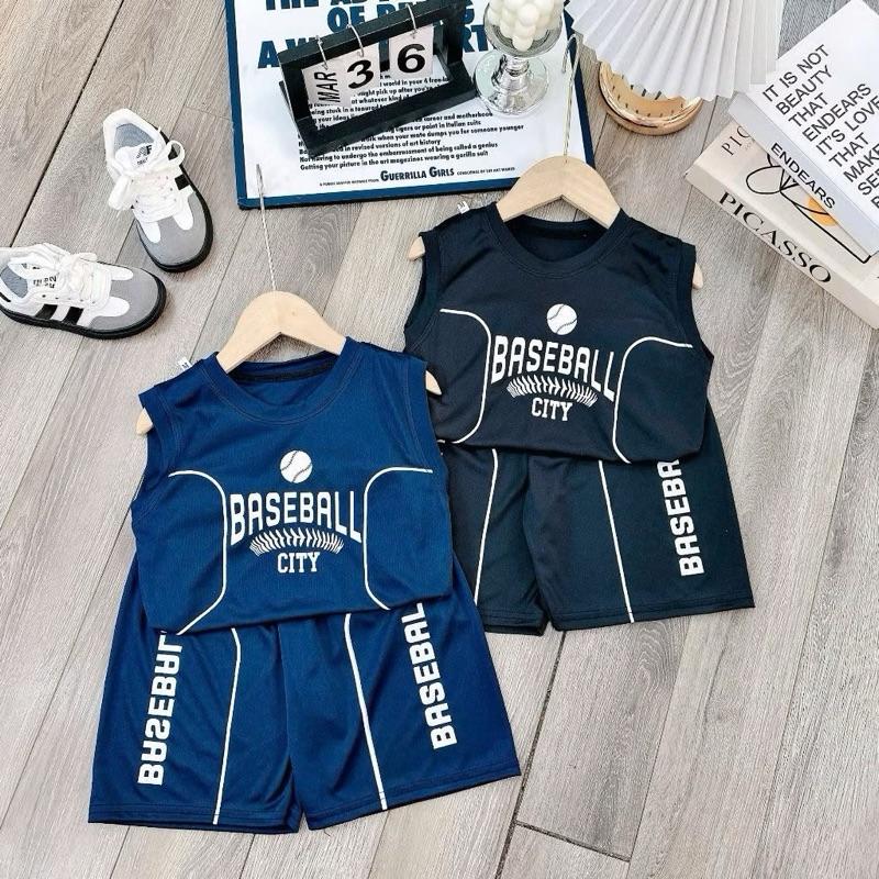 ￼Set bộ quần áo ba lỗ mùa hè dành cho bé trai 14-52kg baseball bóng rổ Chất liệu co dãn thoáng mát 7