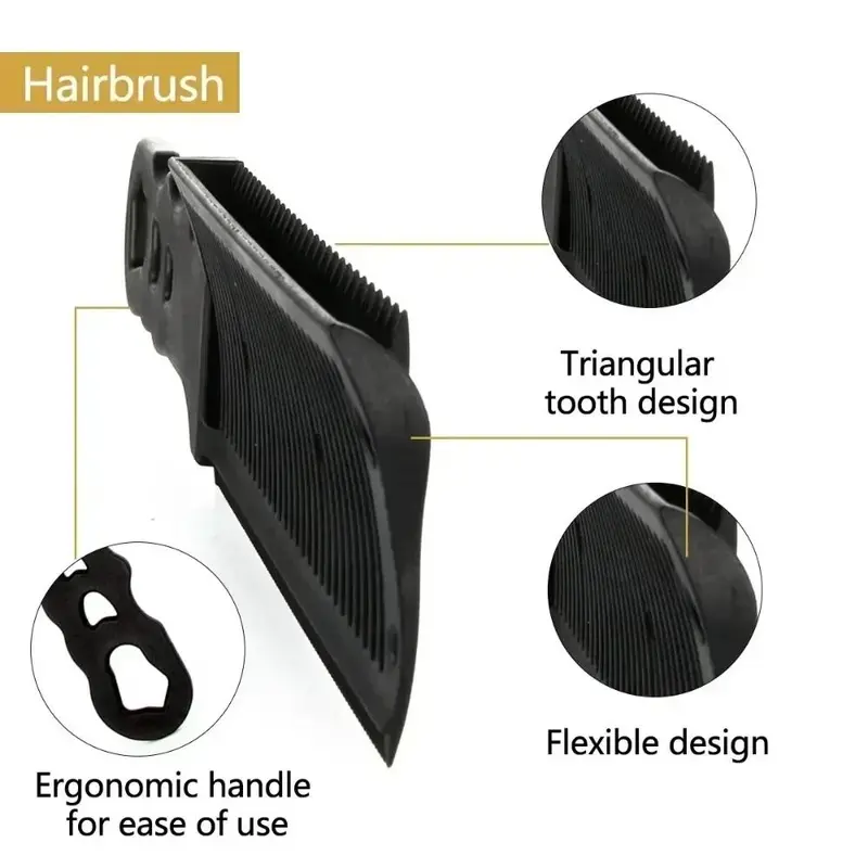 Lược Chải Tóc, 2 Chiếc, Lược Chải Tóc Phẳng Lên Đầu, Thích Hợp Cho Thợ Cắt Tóc, Dụng Cụ Tạo Kiểu Fade, Dành Cho Nam Giới, Chịu Nhiệt, Bàn Chải Fade, Thích Hợp Cho Salon, Pha Trộn dầu  hói 4