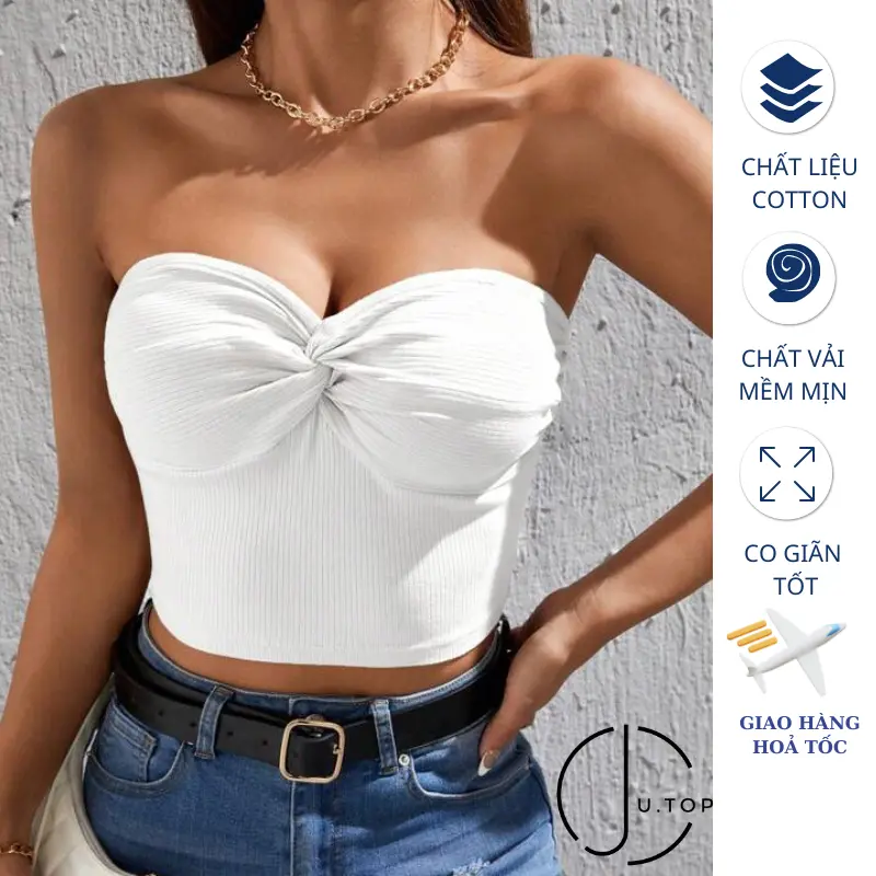 Áo Ống Croptop JU.TOP Quây Ngang Không Mút Ngực Ôm body Basic Áo TUBE TOP D008