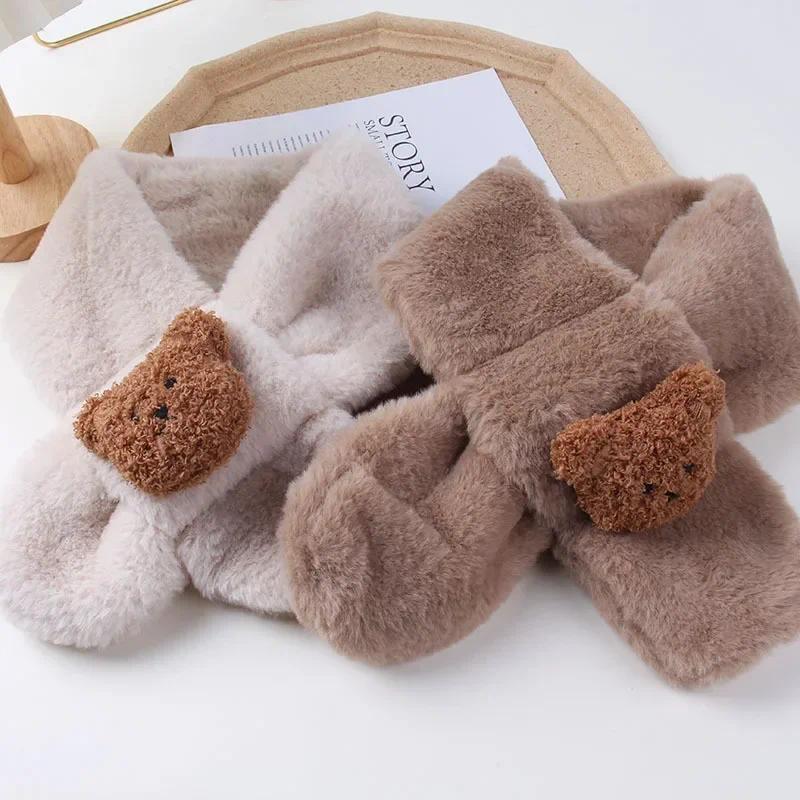 Product Introduction of Korean Style Kawaii Baby Scarfs Cute Cartoon Doll Bear Shawls for Toddler Boy Girl Scarf Autumn Winter Warm Baby Accessories 14