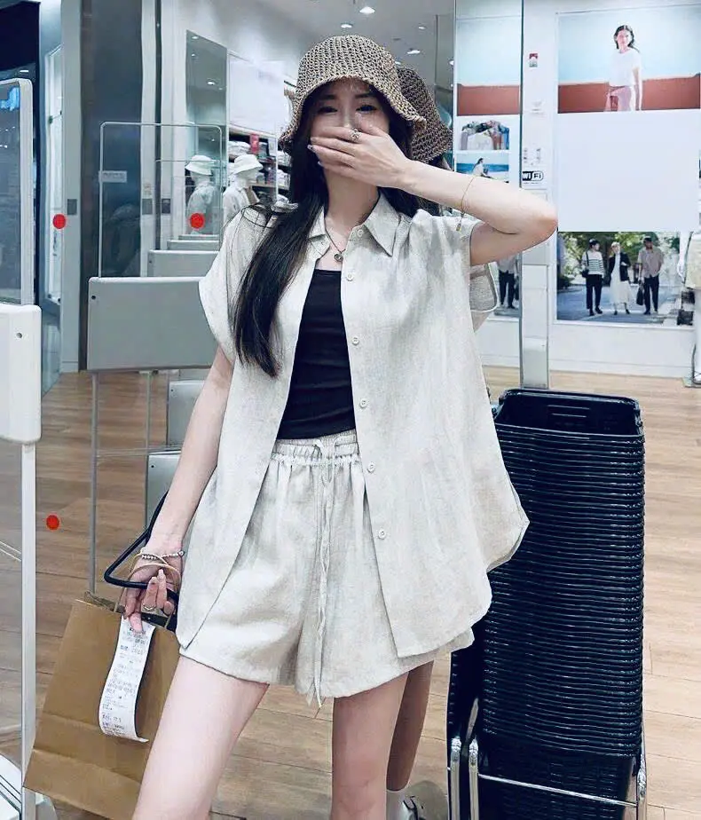 Set 3 món somi linen đi chơi đi biển cực kỳ thoải mái có Bigsize L029