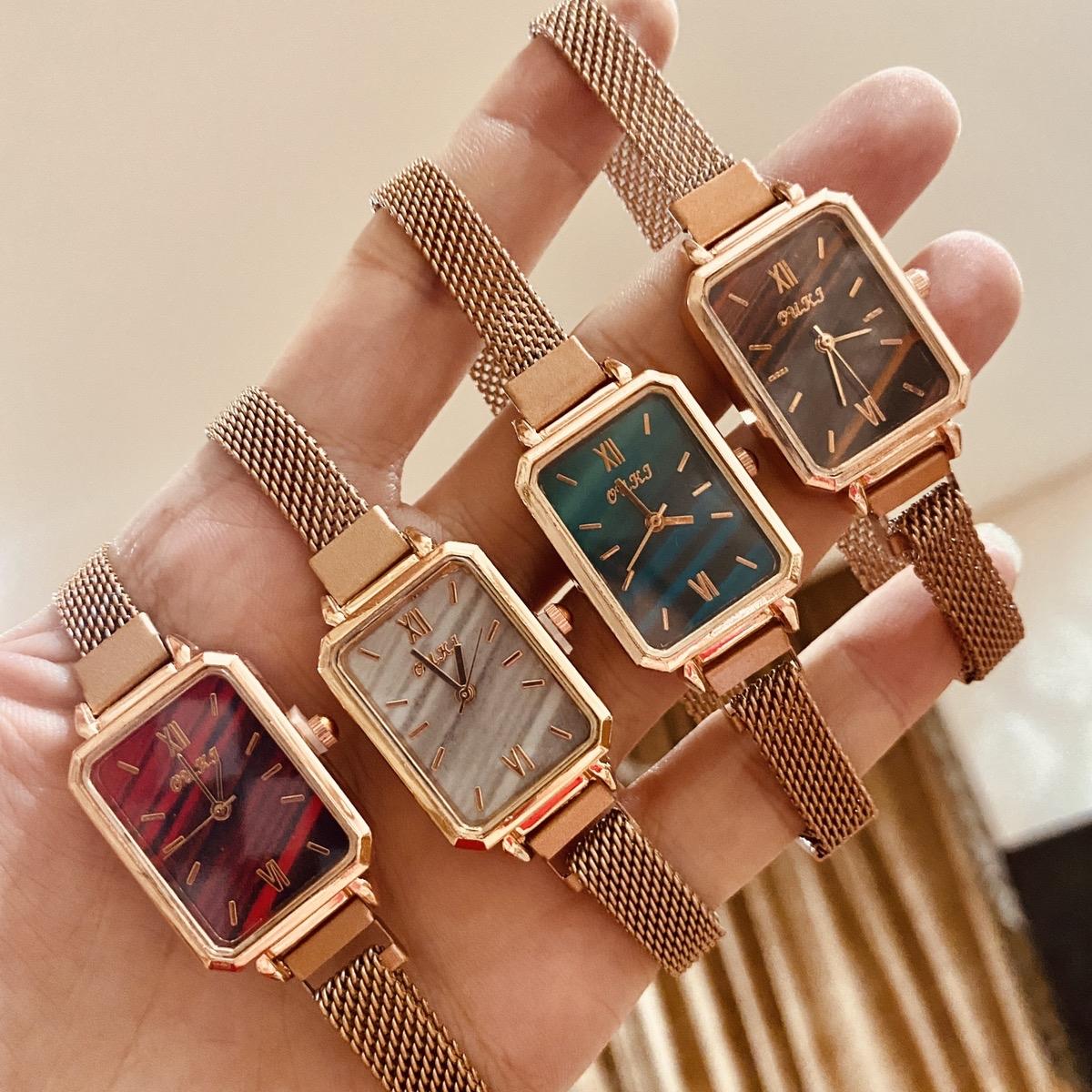 Women Watches Fashion Square Ladies Quartz Watch Magnetic 