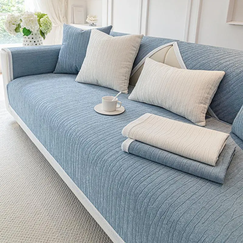 Solid Color Sofa Cushion Cover, 1 Count Modern Non-slip Sofa Seat Cover, Dustproof Sofa Protector for Home Living Room Office Decoration 5