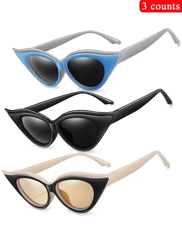 Women's Fashionable Cat Eye Frame Sunglasses, PC Frame Outdoor Sports Sunglasses, Fashion Accessories for Outdoor Activities 0