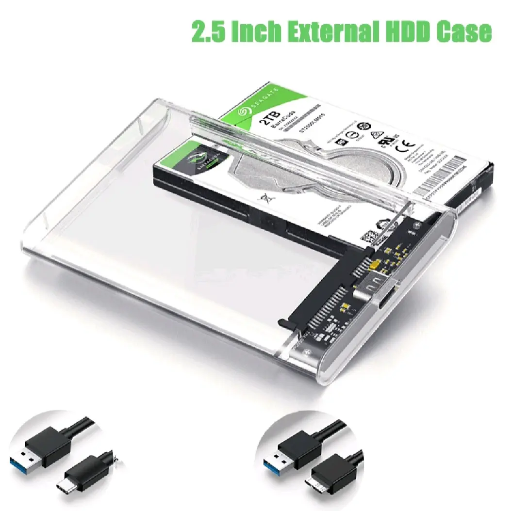 HDD BOX 2.5" TRONG SUỐT  Sata III USB 3.0- Nắp Trượt