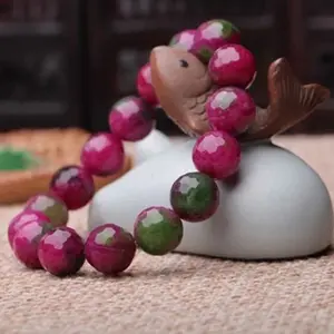 100% GELANG BATU RUBY TANZANIA FULL CUTTING 14MM / GELANG TANGAN HANDMADE