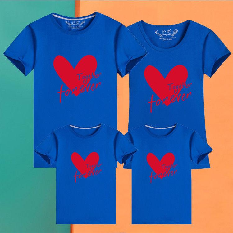 Product Introduction of Love Parent-Child Short-Sleeved T-shirt for a Family of Three Or Four Clothes for the Whole Family Kindergarten Sports Meeting Business Attire Mother-Child Mother-Daughter Matching Outfit T Womenswear Overalls 17