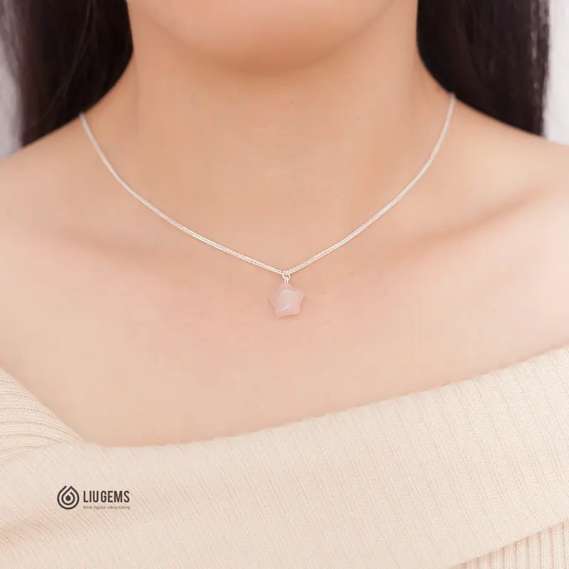 Dây Chuyền Nữ Bạc 925 Liugems Ngôi Sao Đá Thạch Anh Hồng Xinh Xắn, Dễ Thương, Thời Trang DC26 (Mua một, tặng một hộp đựng trang sức + một khăn lau bạc miễn phí) 6