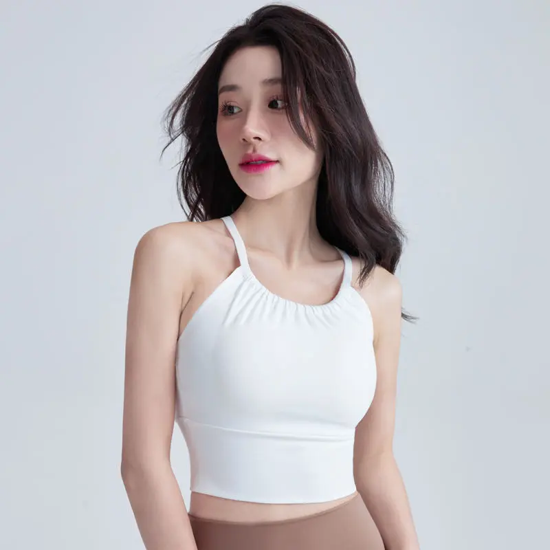 Quần Áo Tập Yoga, Áo Vest Hai Dây Mảnh Cổ Yếm Có Đệm Ngực, Lưng Đẹp, Đồ Lót Tập Thể Dục, Nhanh Khô, Chống Sốc, Chuyên Nghiệp, Thích Hợp Cho Yoga, Năm 0