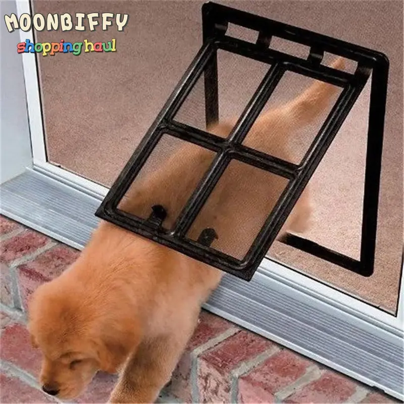 Lockable Plastic Pet Dog Cat Screen Window Safety Flap Door