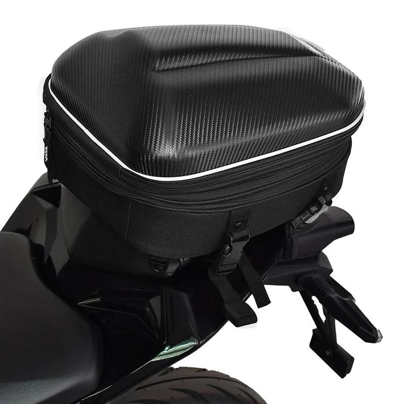 Product Introduction of ROCK BIKER 18-24L Carbon Fiber Motorcycle Tail Bag Waterproof Motorbike Rear Back Seat Bag Moto Helmet Travel Bag Rider Backpack 58