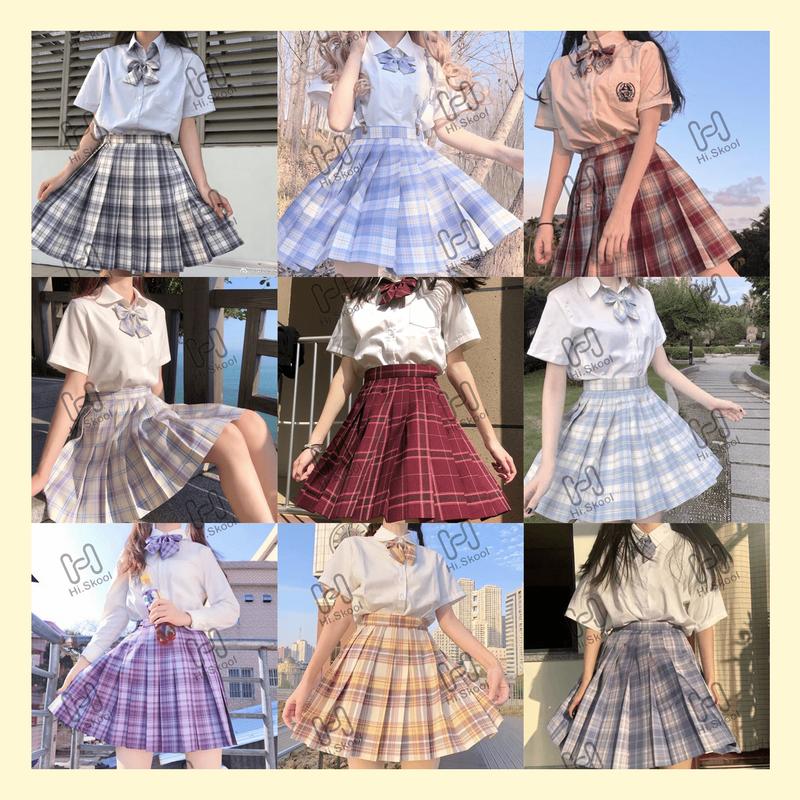 Chân Váy Tennis Kèm Nơ Dáng Xòe Kẻ Caro Siêu Xinh Cá Tính Nhật Bản TẶNG NƠ H0003
