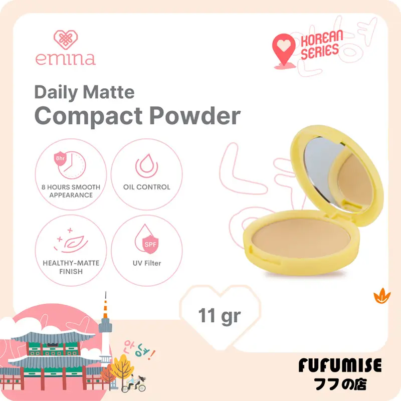 FUFUMISE | EMINA Daily Matte Series | Loose Powder 20g | Compact Powder | BB Cream | Bedak Tabur | Bedak Padat | BPOM Wajah Foundation 3